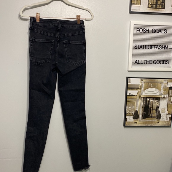 NWOT We The Free black high rise raw hem skinny Jean size 26 - Picture 9 of 9